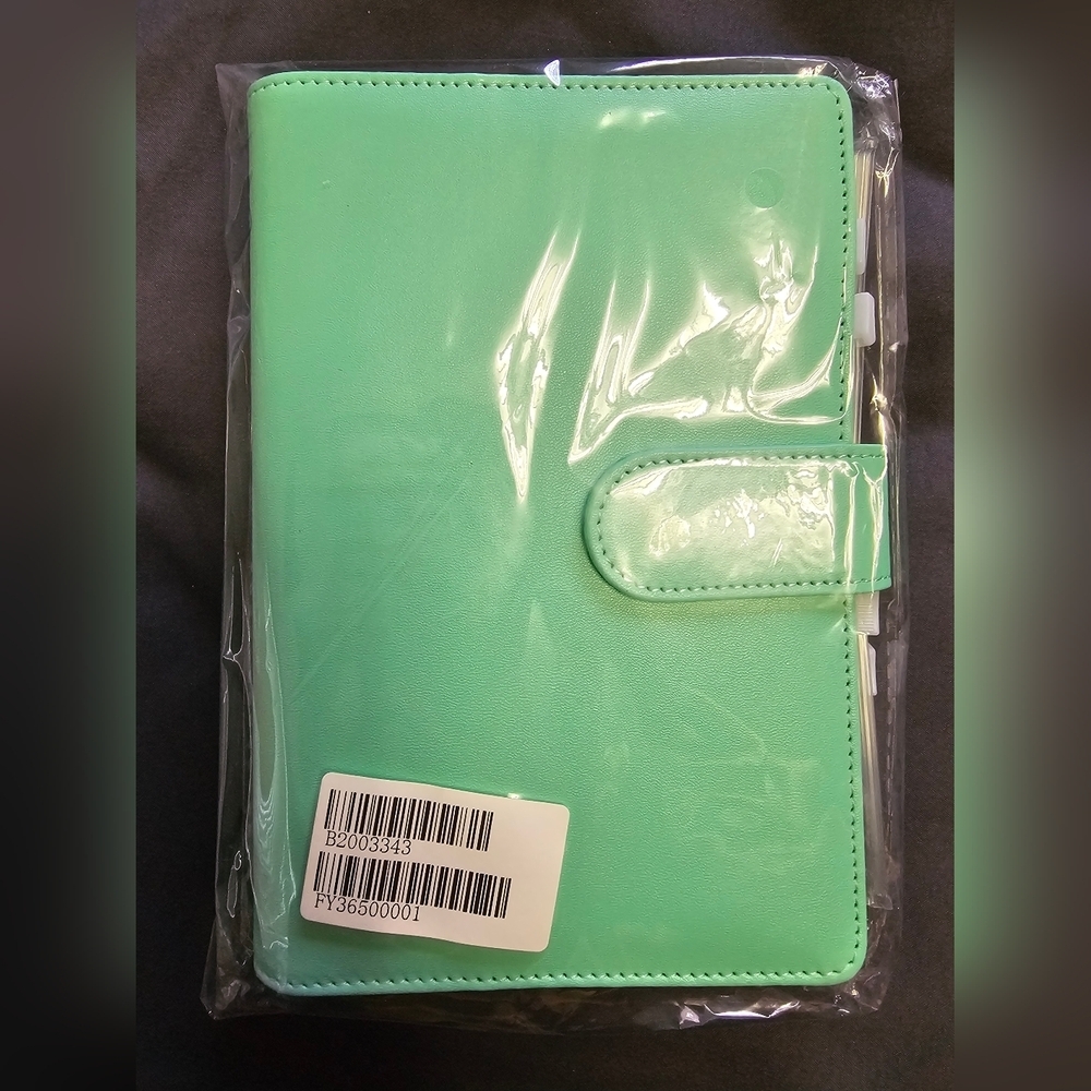 Turquoise 3-Ring Binder Organizer with Labels and Pockets